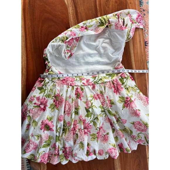 Hello Molly Upon A Cloud Strapless Mini Dress Floral Pink White XL NWT HM8072-1 - Picture 8 of 9
